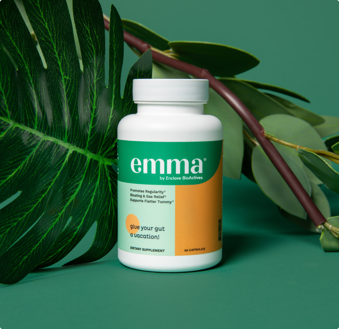 EmmaRelieg official supplement bottle – natural digestive relief